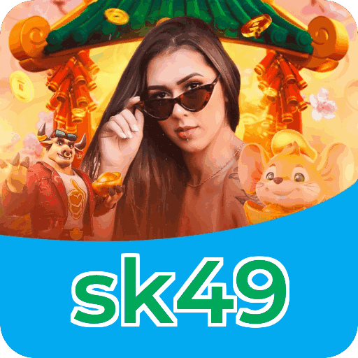 Números do app sk49 em material de marketing — ilustração, não auditoria